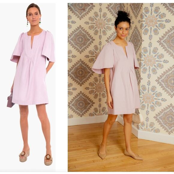 Tuckernuck Pomander Place Lilac Finley Flutter Sleeve Dress Medium - Picture 1 of 10